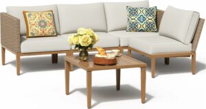 NATURAL EXPRESSIONS 5-Piece Patio Sectional Set with Table