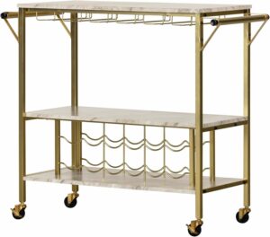 South Shore Maliza Bar Cart with Wine Glass Rack product image