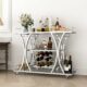 FABOMEI 3-Tier Bar Cart with Wine Rack and Glass Shelves product image