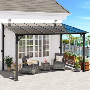 MEISSALIVVE 8'x12' Wall Mounted Pergola (Lean-to)