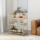 LORMITER 3-Tier Bar Cart with Glass Shelves and Wine Rack product image