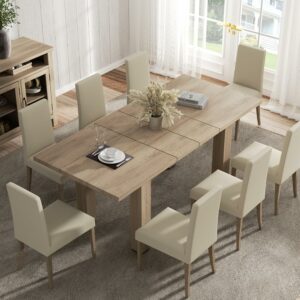 Halitaa Extendable Dining Table 55-Inch to 78-Inch (Oak)