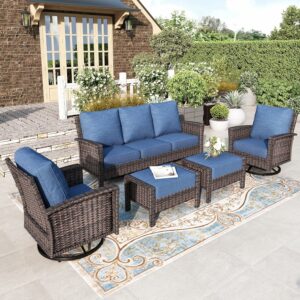HERA'S HOUSE 5-Piece Patio Furniture Set with Swivel Chairs