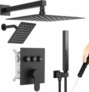 STARBATH Dual Head 12+6-Inch Rainfall Shower System with Handheld