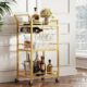 TUTOTAK BC01BB034 3-Tier Bar Cart with Mirrored Shelf product image