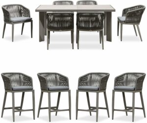 PURPLE LEAF 7-Piece Outdoor Dining Set with Counter Stools