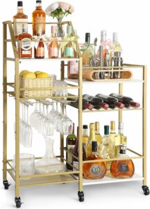 VINAEMO Bar Cart with Wine Glass Holder product image