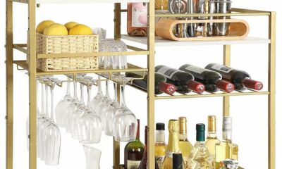 VINAEMO Bar Cart with Wine Glass Holder product image