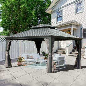domi outdoor living 10x12 Hardtop Gazebo with Galvanized Steel Roof