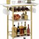 LAATOOREE 3-Tier Bar Cart with Wine Glass Holder product image