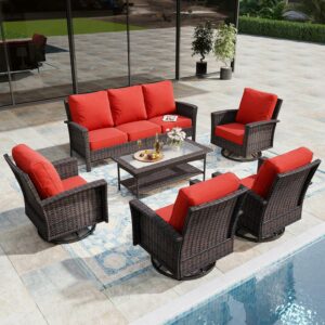 MIXPATIO 6-Piece Patio Furniture Set with Swivel Chairs
