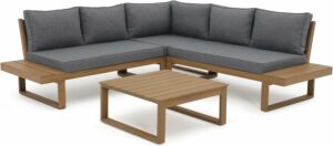 Soleil Jardin 4-Piece Acacia Wood Outdoor Sectional Sofa Set with Coffee Table