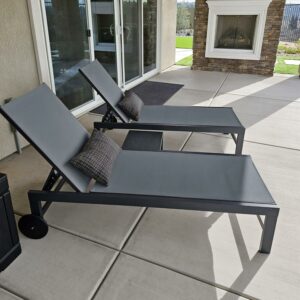 PURPLE LEAF Outdoor Chaise Lounge (2-Pack) with Adjustable Back and Wheels