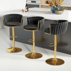 ABET Height-Adjustable Swivel Bar Stool (Set of 3)