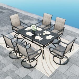 Sophia & William 7-Piece Patio Dining Set with Swivel Chairs