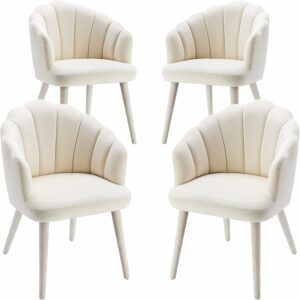 LZAREAL Velvet Dining Chairs Set of 4