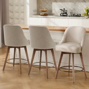 Bekrvio Swivel Counter Stools 26-Inch Height (Set of 3)