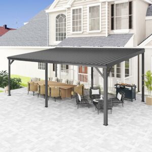 domi outdoor living 12'x20' Hardtop Gazebo with Gutters (Wall Mount)
