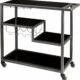 SEI Furniture Zephs 40-Inch Metal and Glass Bar Cart with Locking Wheels product image