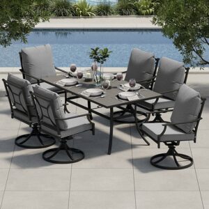 Grand Patio 7-Piece Outdoor Dining Set with Swivel Chairs