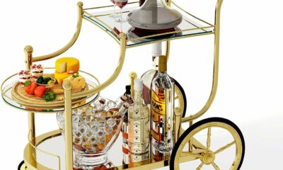 Tangkula 3-Tier Bar Cart with Mirrored Shelves product image