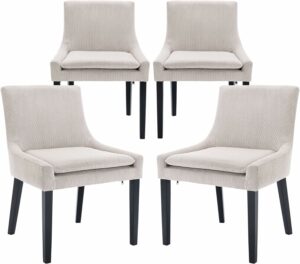 COLAMY Modern Dining Chairs Set of 4 with Upholstered Mid Back
