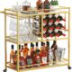 Lifewit 3-Tier Bar Cart with Wine Rack and Lockable Wheels product image