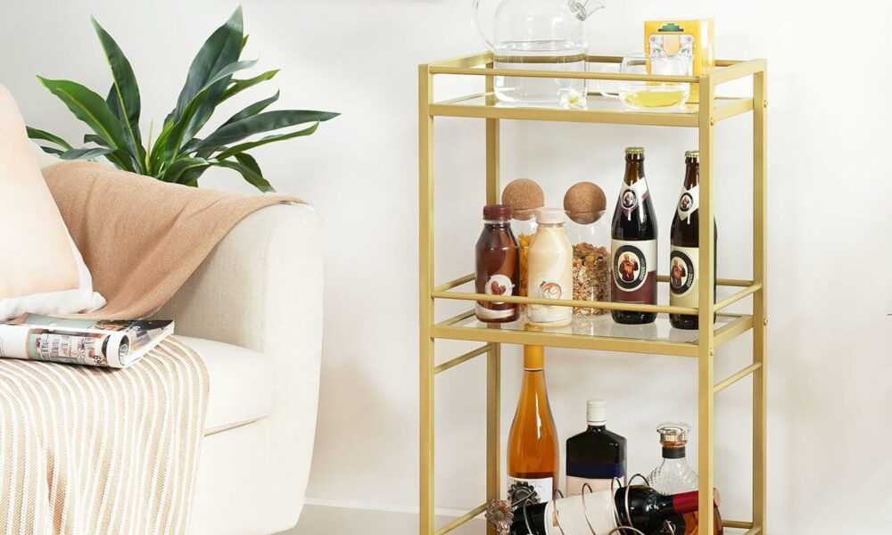 MAHANCRIS RCJ40B01 3-Tier Bar Cart on Wheels product image