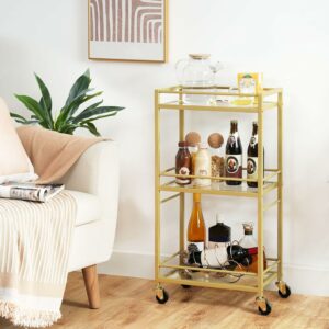 MAHANCRIS RCJ40B01 3-Tier Bar Cart on Wheels product image