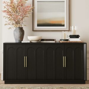 FORTUNETEC 67-Inch Storage Cabinet with Arched Doors