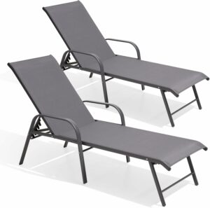 Crestlive Products Adjustable Chaise Lounge Chair (2-Pack)