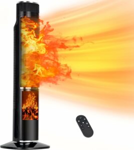 AKIRES 1500W 70° Oscillating Space Heater with Thermostat and Timer