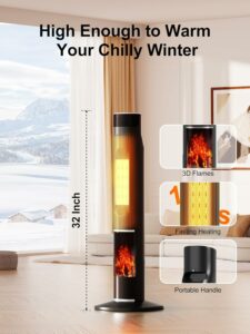 Uthfy 32-Inch 1500W Space Heater with 3D Flame