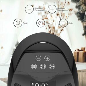 Lutntc 1500W Ceramic Space Heater with Digital Display