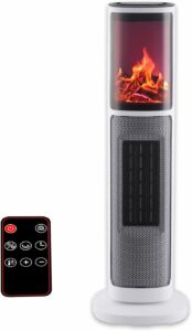 TrendGear 1500W PTC Ceramic Tower Heater with Fireplace