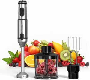 GAVASTO Immersion Blender 20-Speed 3-in-1 Hand Blender