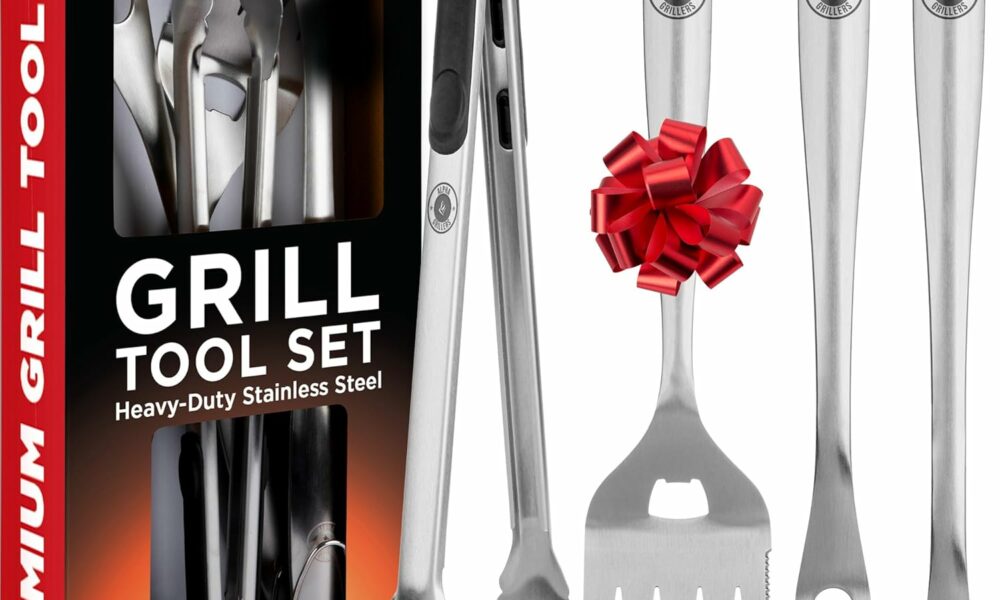 Alpha Grillers BBQ Tool Set with Spatula, Fork, Brush & Tongs product image