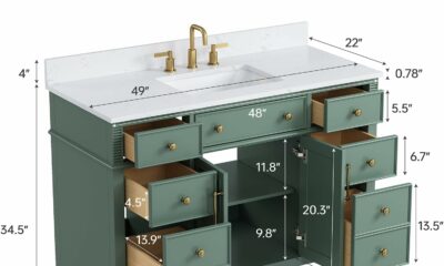 DELUXE LIVING 48-Inch Bathroom Vanity with Sink and Stone Top product image