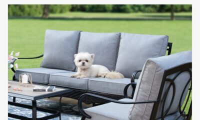 MFSTUDIO 5-Piece Outdoor Patio Sectional Set with Fire Pit Table product image