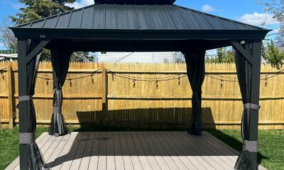 PURPLE LEAF 12' x 12' Aluminum Hardtop Gazebo with Steel Roof product image