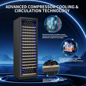 ORYMUSE 200-Bottle Wine Cooler Refrigerator 24-Inch Single Zone