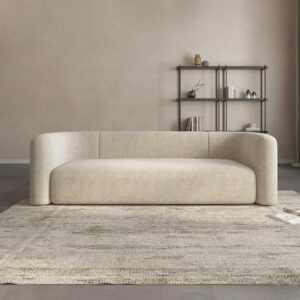 Acanva Curved Back Velvet Sofa 3-Seater
