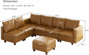 EASE MOOSE Modular Sectional Sofa with Reversible Chaises and Storage