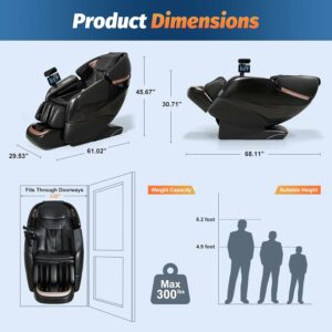 KTENTITO SL-Track Zero Gravity Massage Chair with Heating & Voice Control