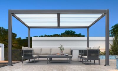 PURPLE LEAF Louvered Pergola 10' x 14' Hardtop Gazebo (White Roof) product image