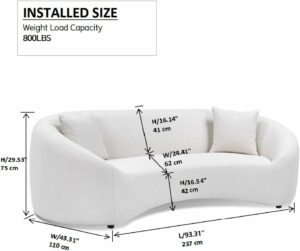 mr.waiba 93-Inch Curved Sofa product image