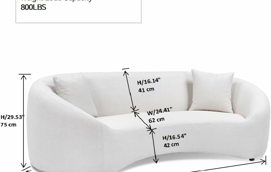 mr.waiba 93-Inch Curved Sofa product image