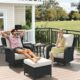 LayinSun 10-Piece Outdoor Furniture Set with Swivel Rocking Chairs and Fire Pit Table product image
