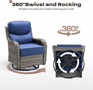 Rilyson 6-Piece Patio Conversation Set with Swivel Rockers