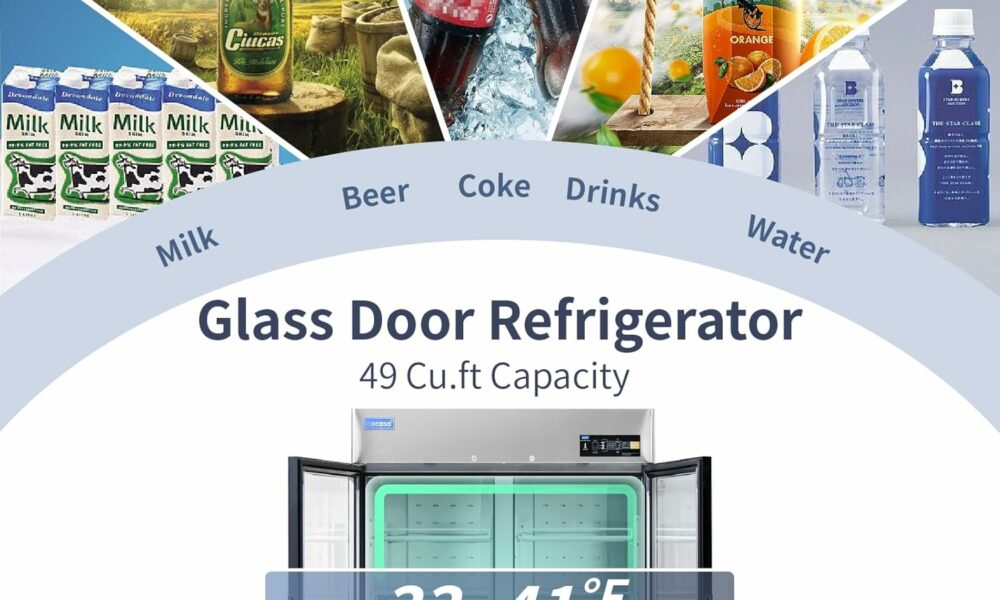 ICECASA 54-Inch Commercial Display Refrigerator 49 Cu.ft 2-Door product image